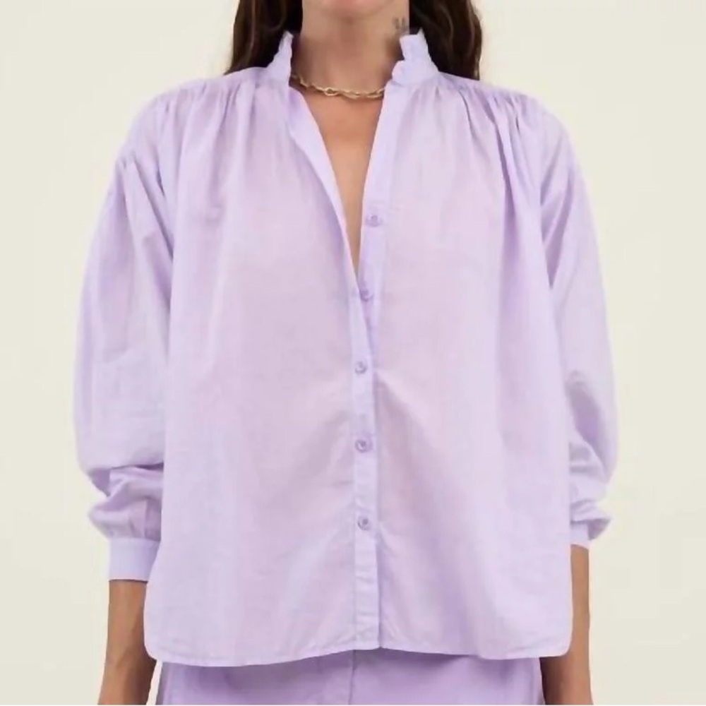 NWOT A Shirt Thing Flora Cabo Shirt Iris Lavender Casual Boho Women’s Medium